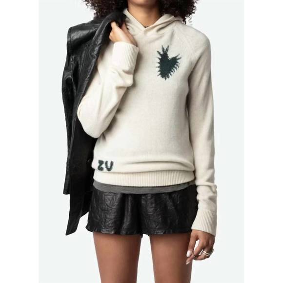 NEW ZADIG & VOLTAIRE moony cashmere sweater in flake - Picture 1 of 4